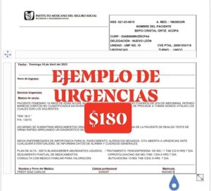 IMSS ejemplo de recetas y justificante en "venta"