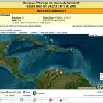 La zona del posible tsunami