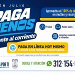 Colima invita a aprovechar en julio el descuento total en recargos