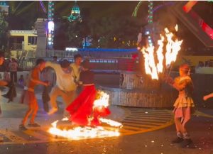 La “danza de falda de fuego” terminó en accidente en Jiangsu