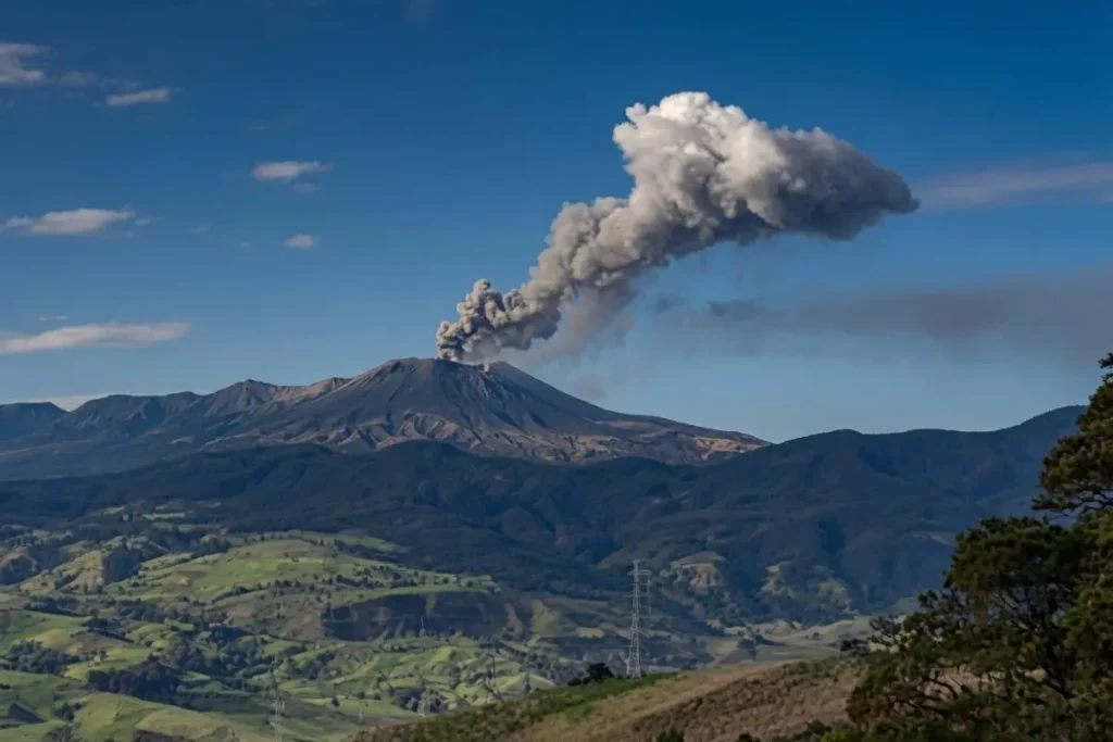 Volcán Puracé mantiene alerta naranja y emite ceniza hoy